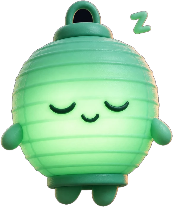 Lumi asleep with a Z above its head
